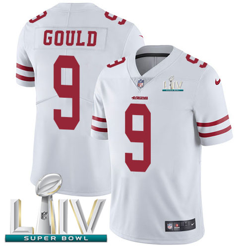 San Francisco 49ers Nike #9 Robbie Gould White Super Bowl LIV 2020 Youth Stitched NFL Vapor Untouchable Limited Jersey